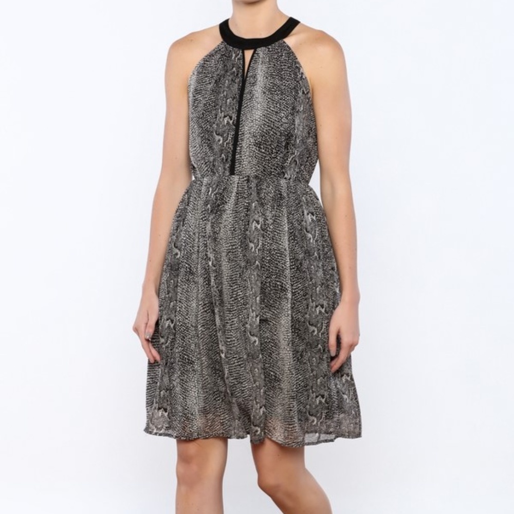 Molly Bracken Snake Print Dress Black & Beige